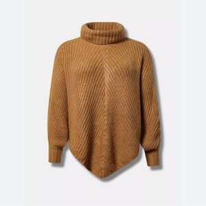 Chunky Ribbed Poncho Sweater
Cozy Brown Turtleneck